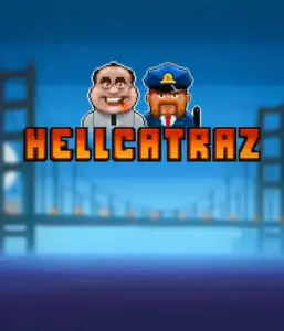 Dive into the action-packed world of Hellcatraz slot by Relax Gaming, showcasing a comic-style prisoner and a guard with the infamous Alcatraz prison and San Francisco skyline in the background. This graphic captures the adventure and mischief of an escape-themed game, perfect for players looking for a unique slot experience, providing a captivating escape. 