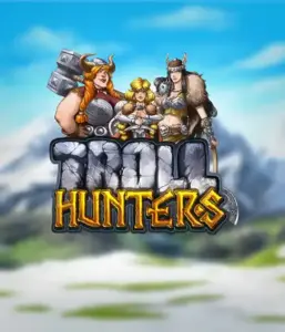 Enter the realm of "Troll Hunters," where bold Viking warriors stand ready to battle their foes. The logo shows a male and female Viking, dressed for battle, with a frosty landscape. They emanate bravery and might, symbolizing the essence of the game's adventurous theme.